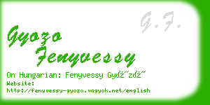 gyozo fenyvessy business card